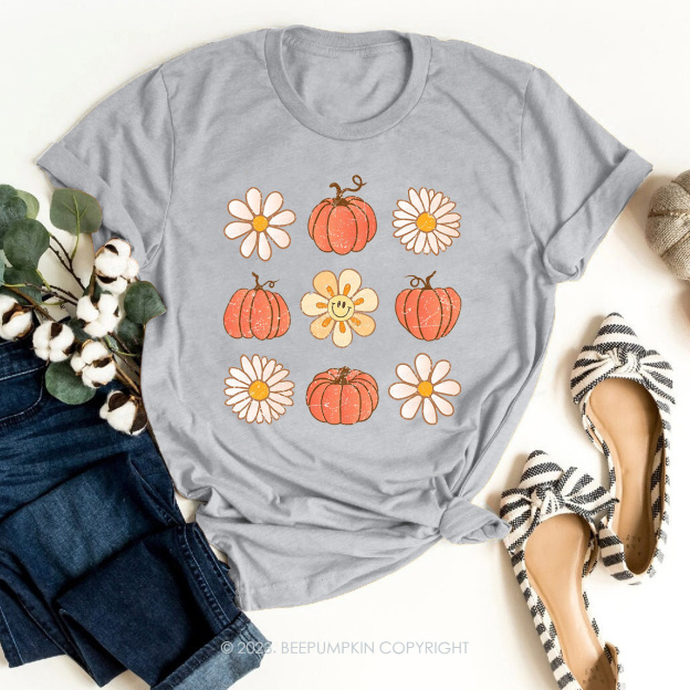 Retro Daisy Fall Pumpkin Shirts