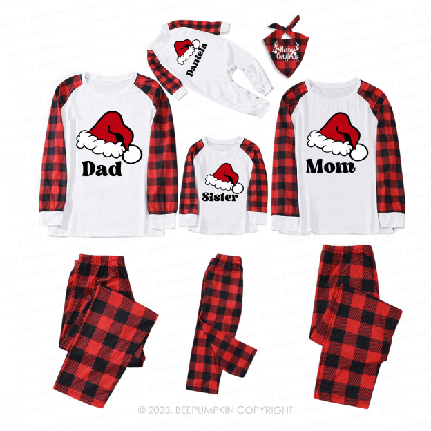 Santa Hat Personalized Matching Family Pajamas