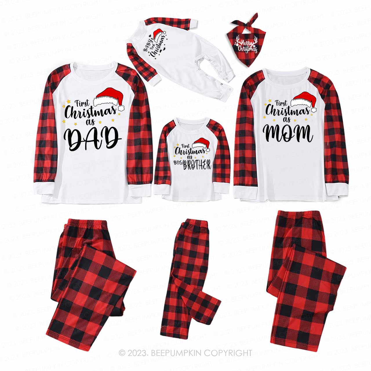 Custom First Christmas As Family Matching Pajamas Beepumpkin