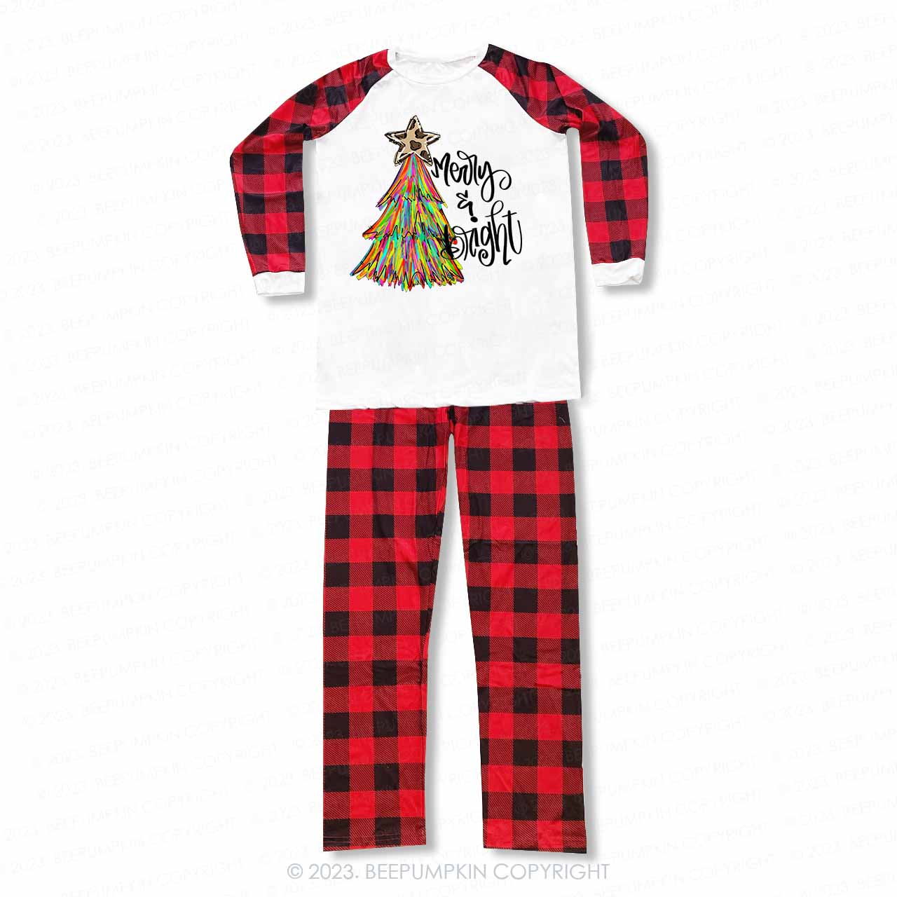 Merry And Bright Christmas Tree Matching Family Pajamas Beepumpkin