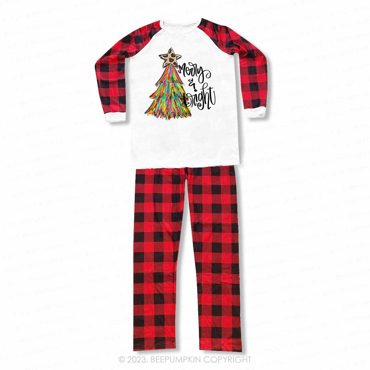 Merry And Bright Christmas Tree Matching Family Pajamas Beepumpkin