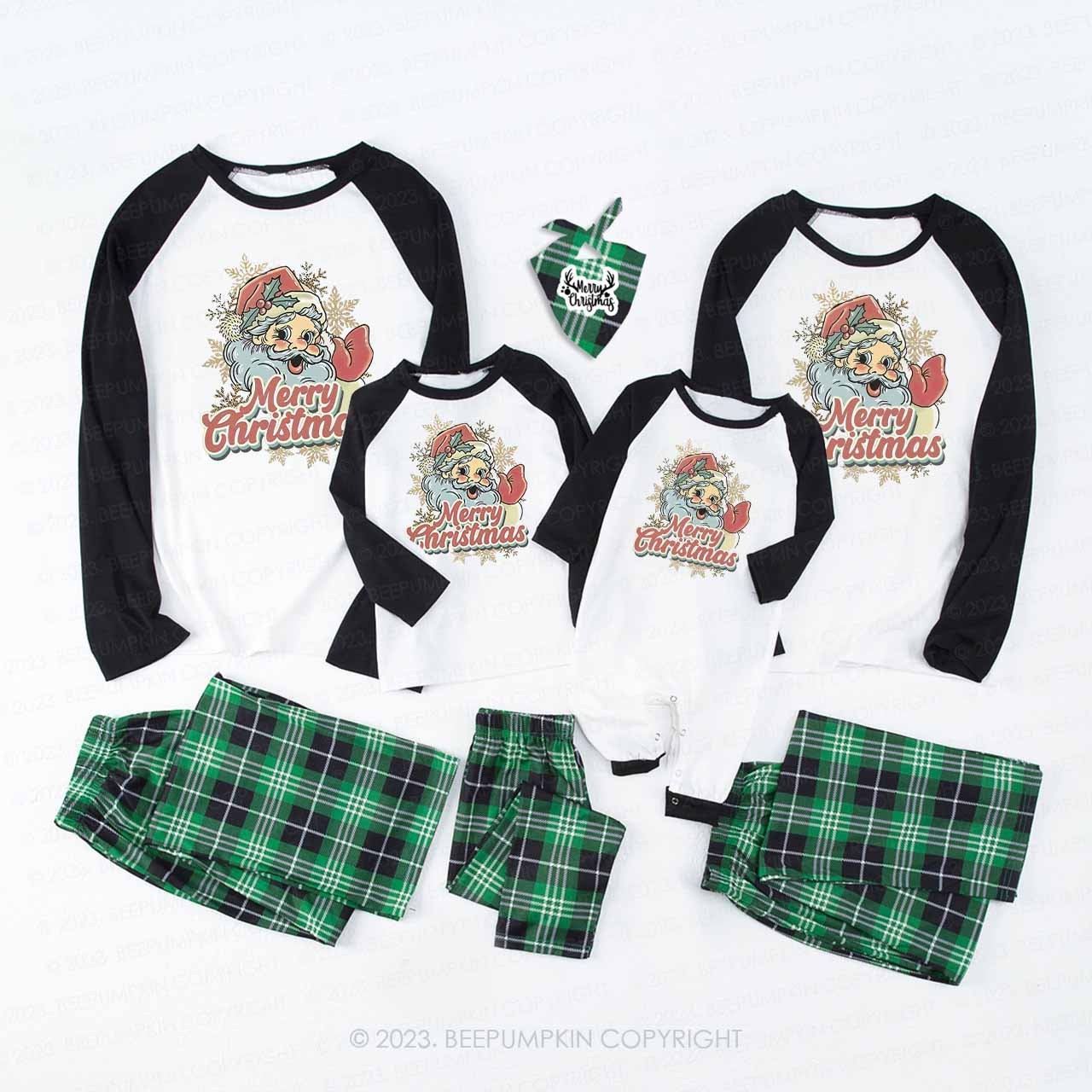 Merry Christmas Vintage Santa Family Matching Pajamas Beepumpkin Sale-Beepumpkin™