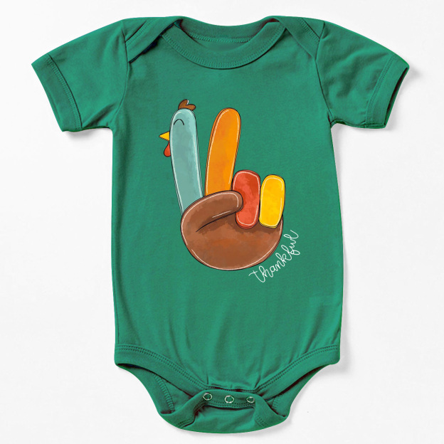 Thanksgiving Little Turkey Bodysuit For Baby Beepumpkin
