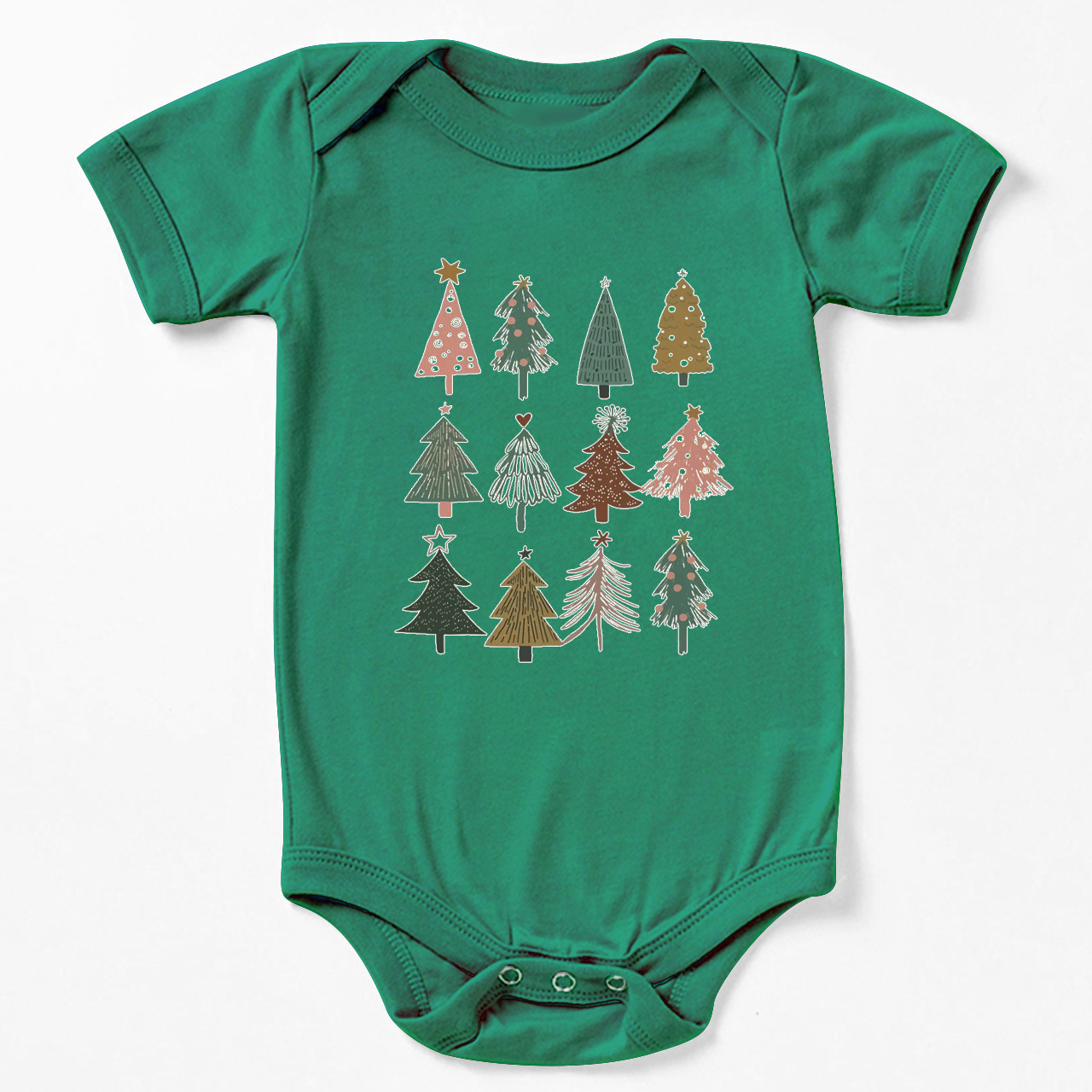Holiday Natural Christmas Trees Bodysuit For Baby Beepumpkin
