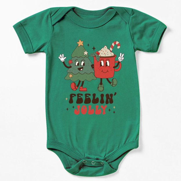 Feelin Jolly Christmas Natural Bodysuit For Baby Beepumpkin