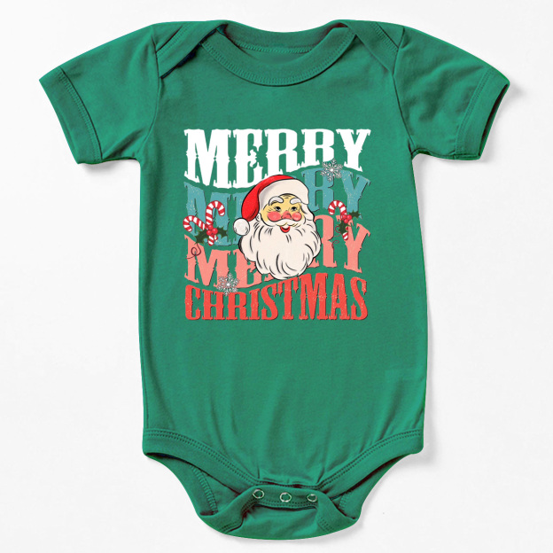 Merry Christmas Cute Santa Natural Bodysuit For Baby Beepumpkin