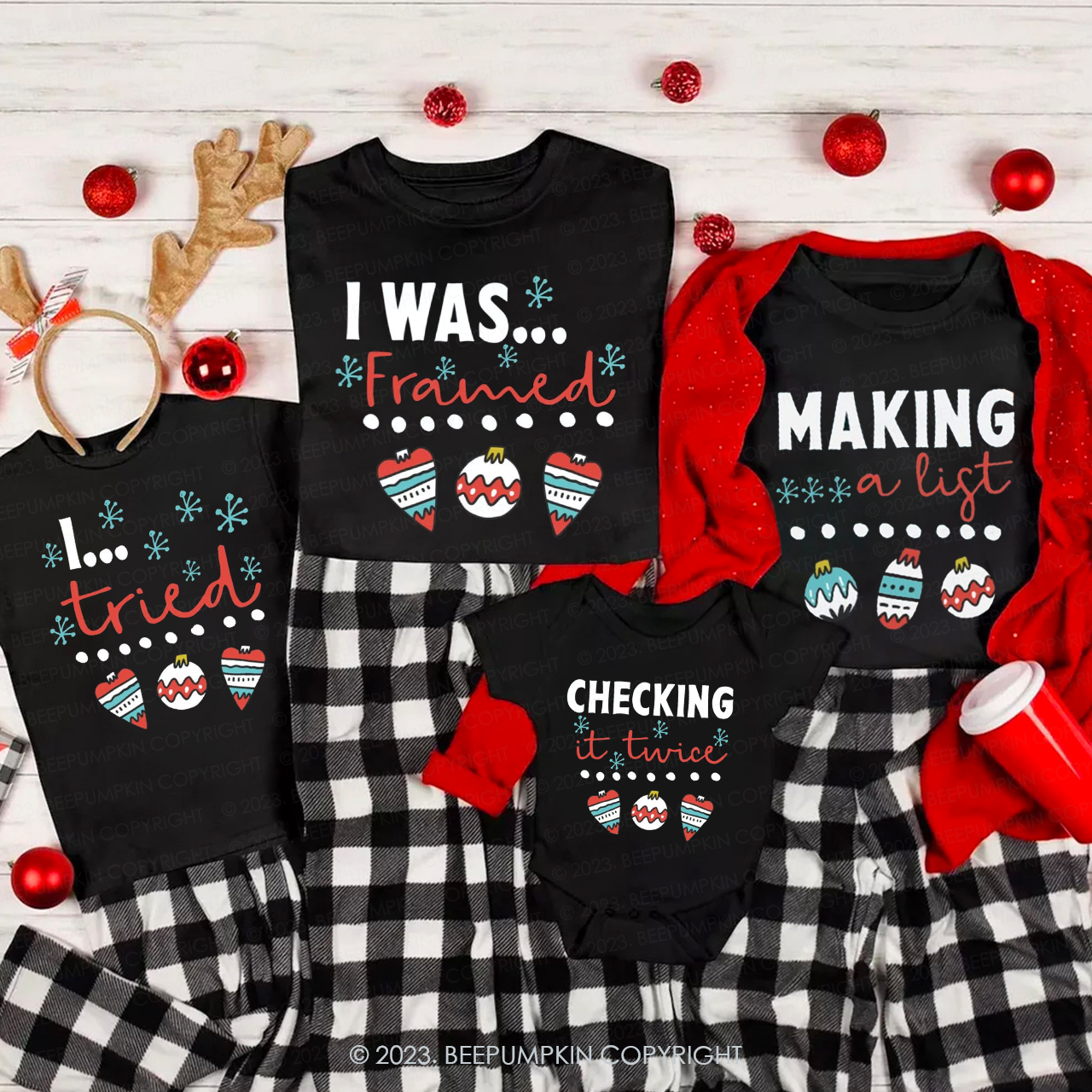Christmas Snow Family Group Shirts Beepumpkin