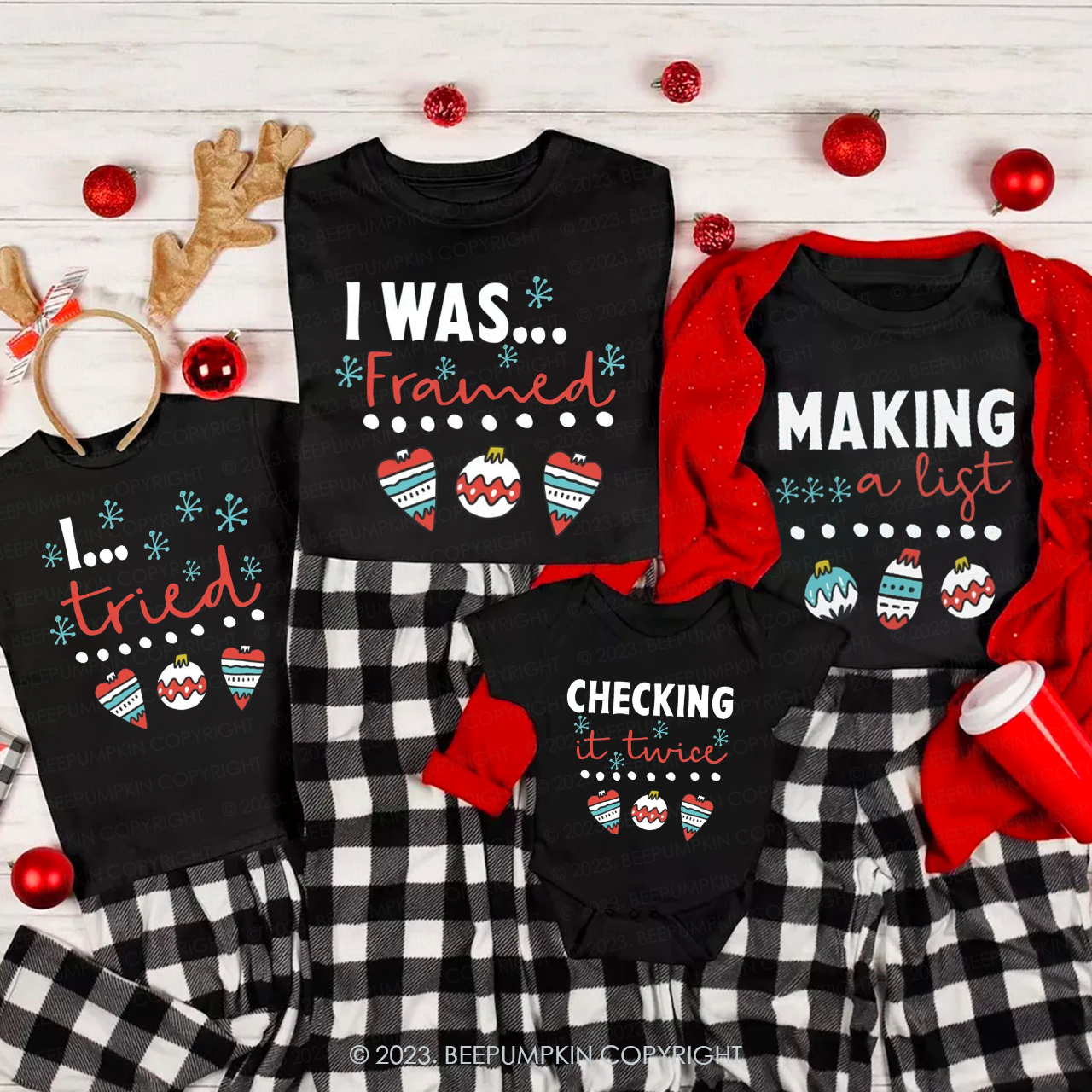 Christmas Snow Family Group Shirts Beepumpkin