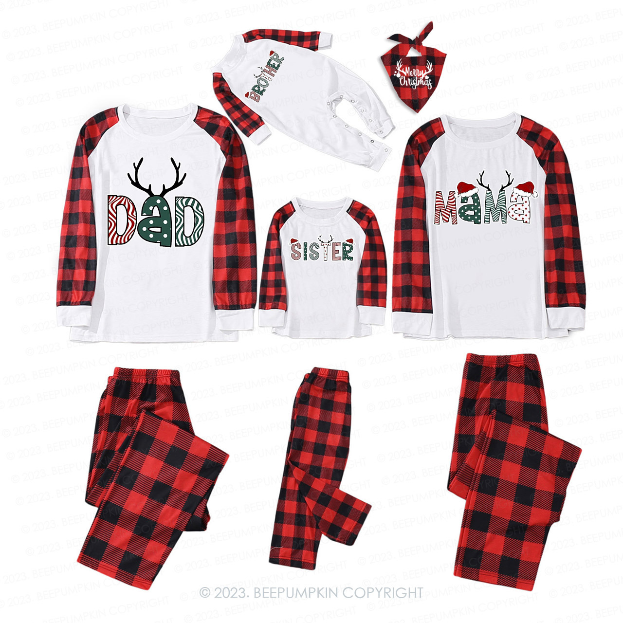 Personalized Custom Christmas Family Matching Pajamas Beepumpkin