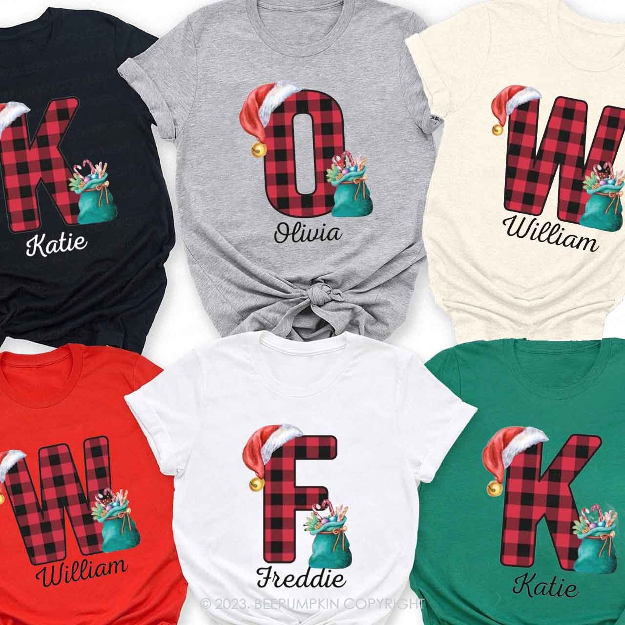 Funny Monogrammed Christmas Family Matching Shirts Beepumpkin
