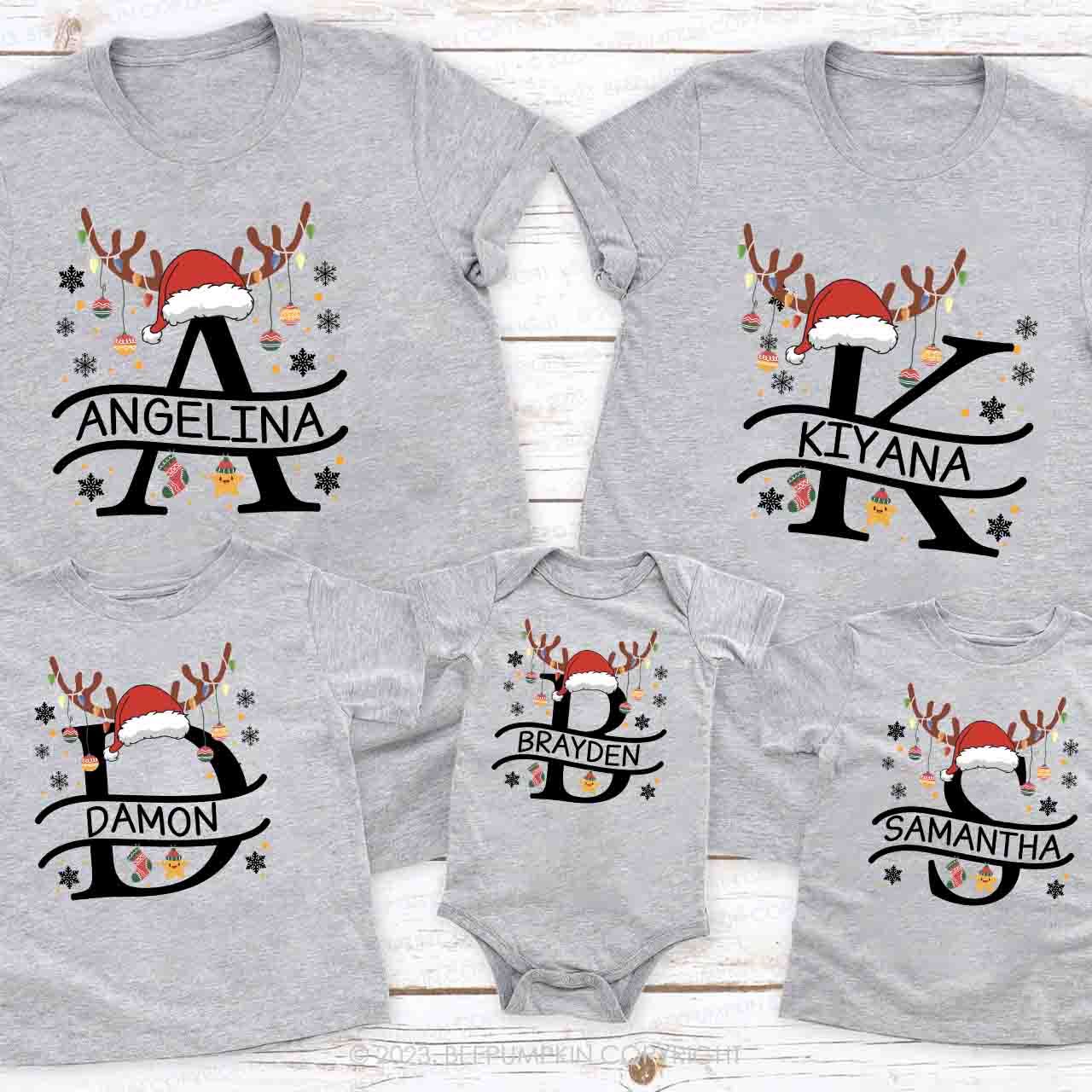 Personalized Christmas Elk Family Matching Shirts Beepumpkin