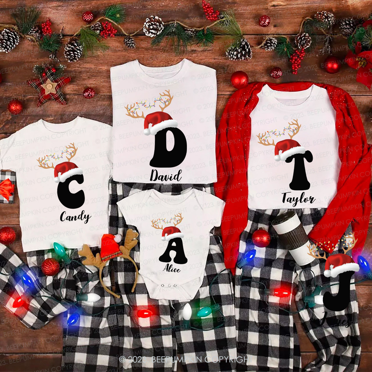 Personalized Christmas Gift Family Matching Shirts Beepumpkin