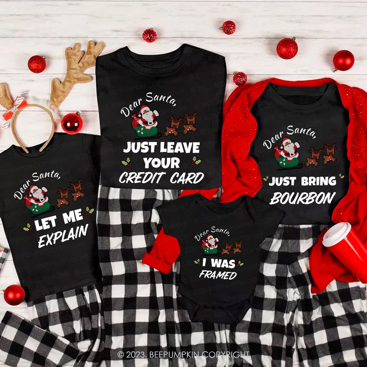 Black Santa Funny Dear Santa Christmas Family Shirts Beepumpkin
