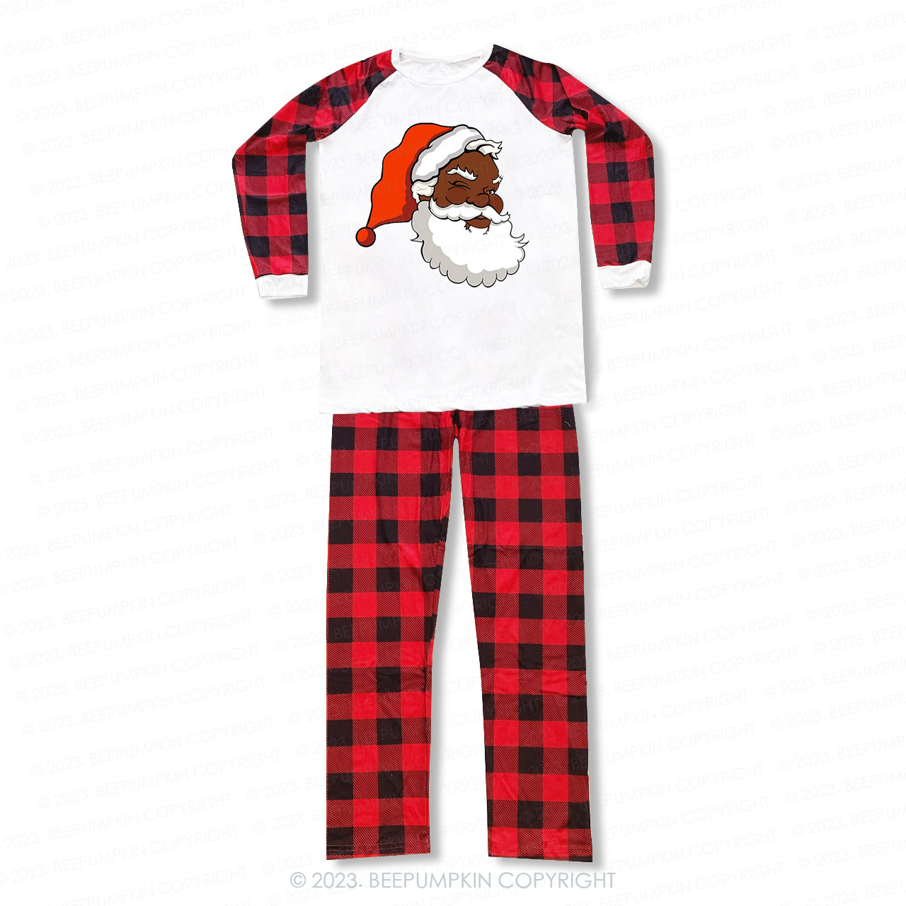 Santa African American Family Matching Christmas Pajamas Beepumpkin