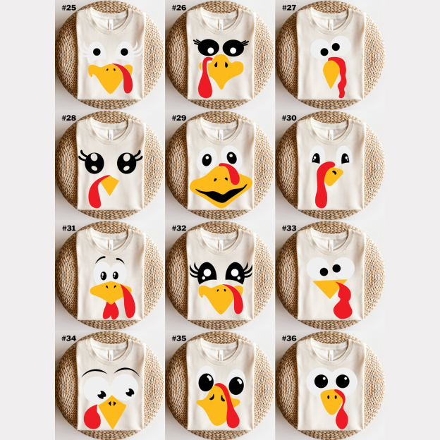 Turkey Face Fall Matching Family Shirts Beepumpkin