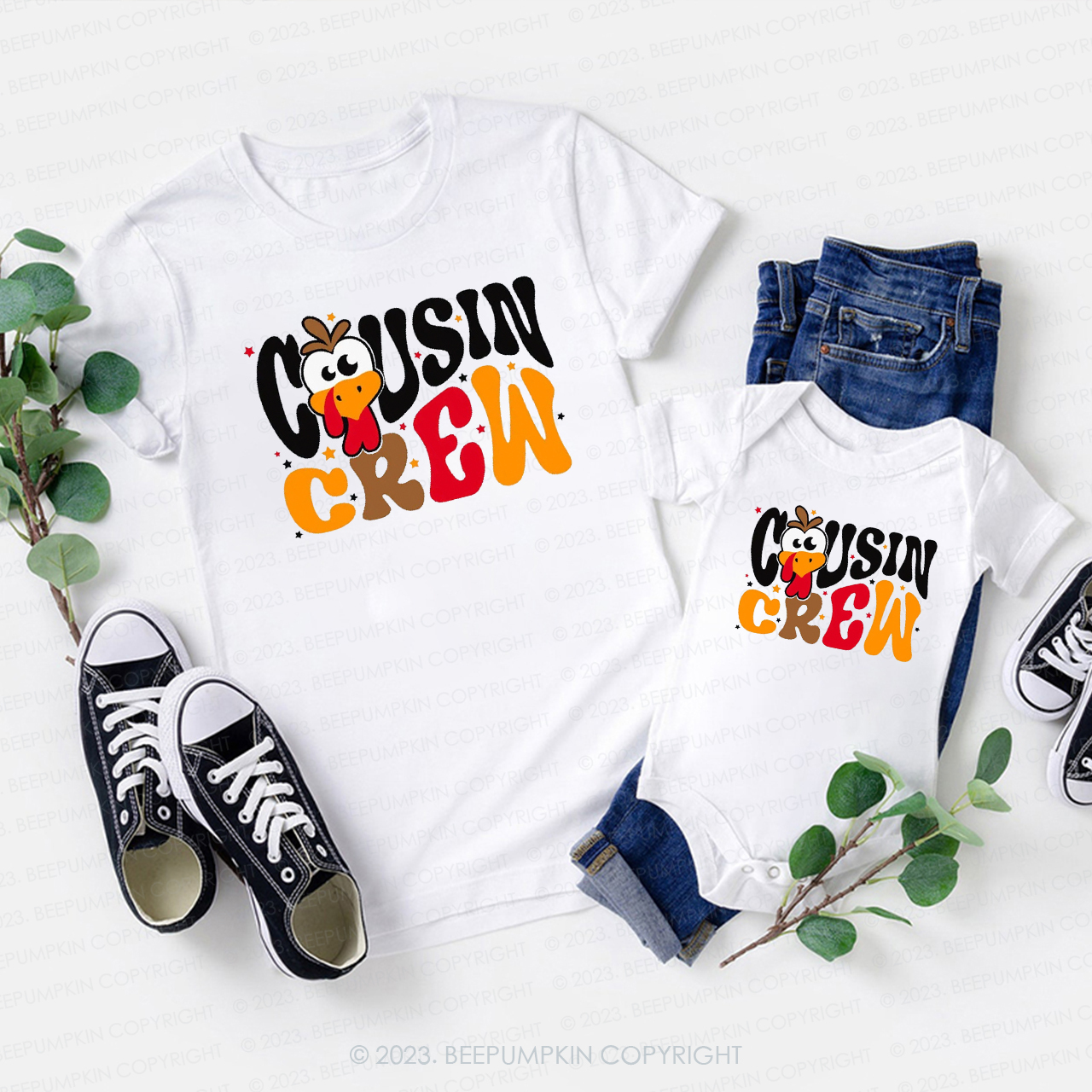 Cousin Crew Thanksgiving Matching Family Shirts Beepumpkin