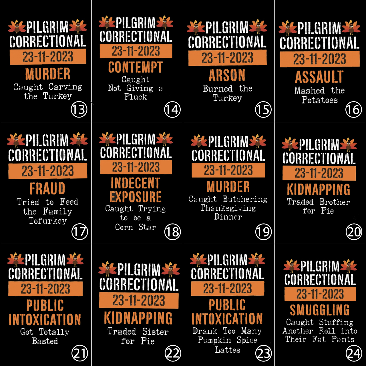 Pilgrim Correctional Matching Family Thanksgiving Shirts Beepumpkin