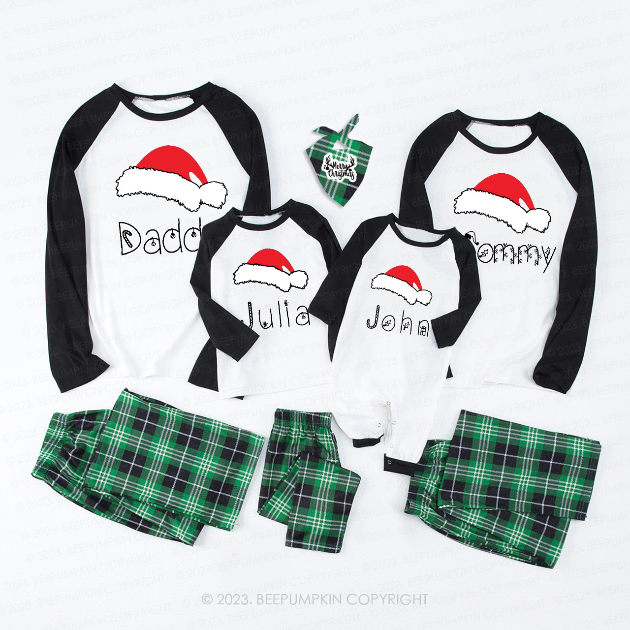 Personalized Hat Matching Christmas Pajamas For Family Beepumpkin