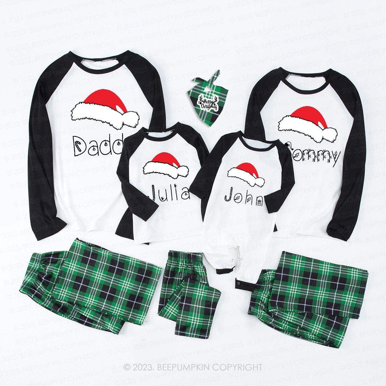 Personalized Hat Matching Christmas Pajamas For Family Beepumpkin