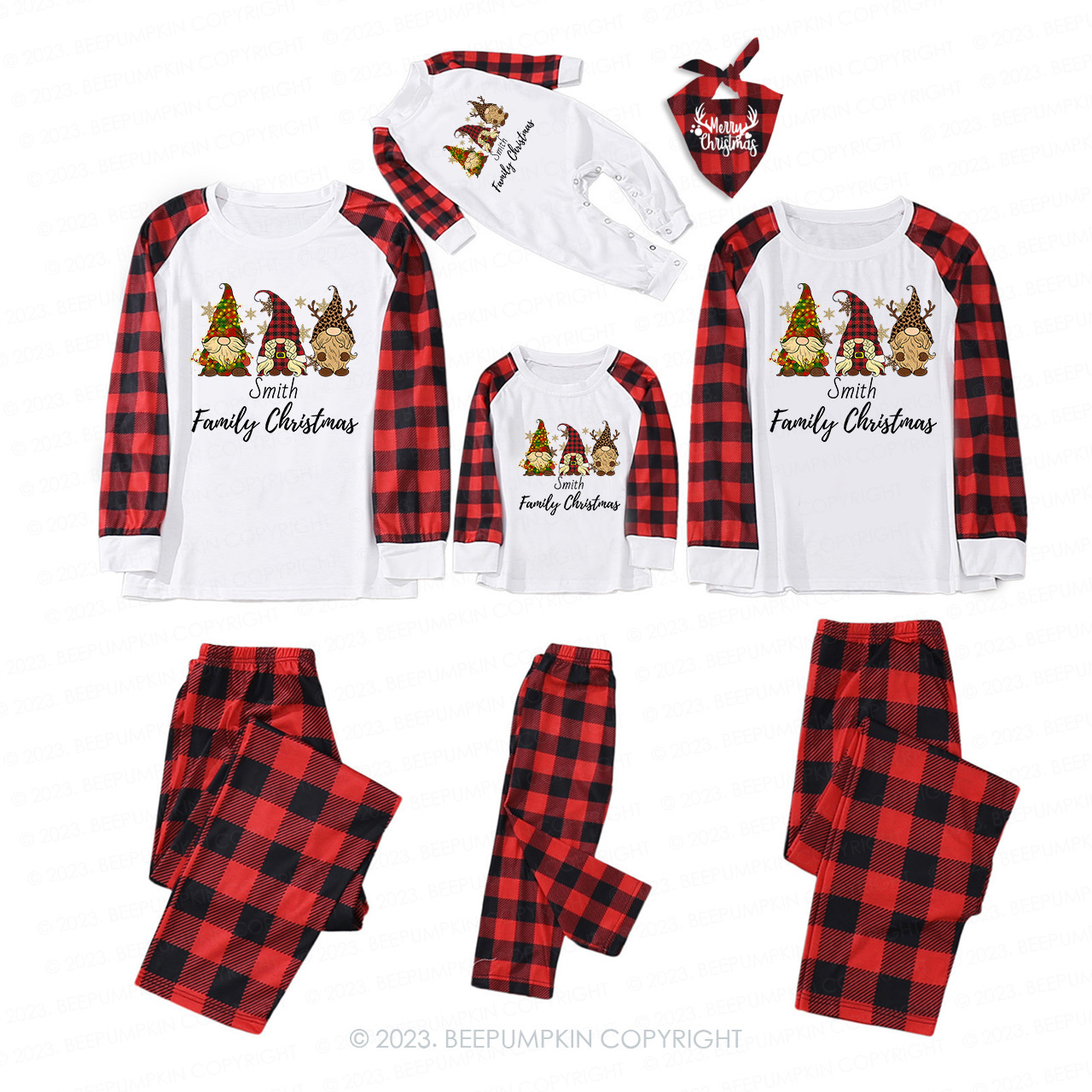 Personalized Merry Gnome Christmas Matching Pajamas For Family Beepumpkin