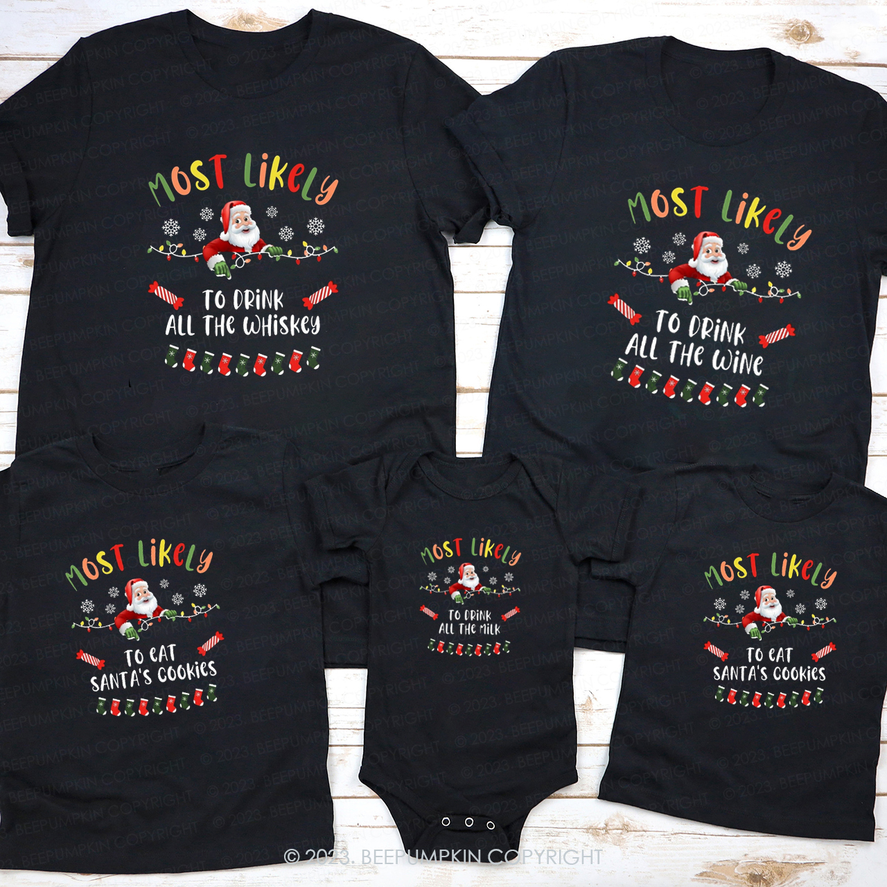 Customizable Holiday Apparel Most Likely To Family Matching Tees Beepumpkin