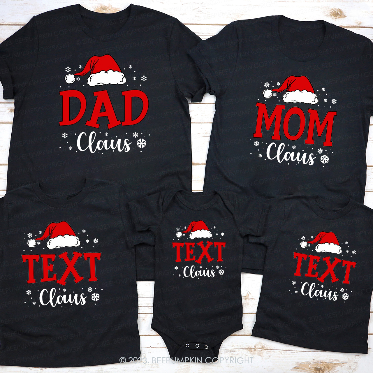 Custom Family Santa Claus Christmas Party Tees Beepumpkin