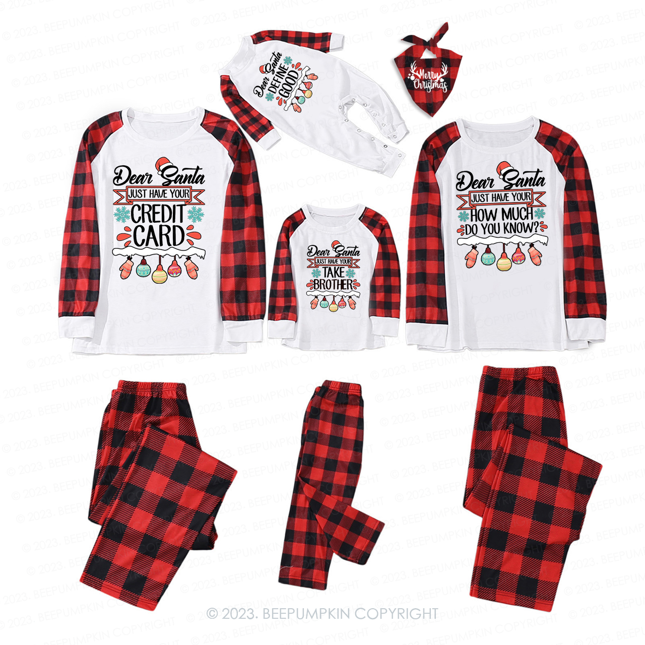 Personalized Dear Santa Christmas Family Matching Pajamas Beepumpkin