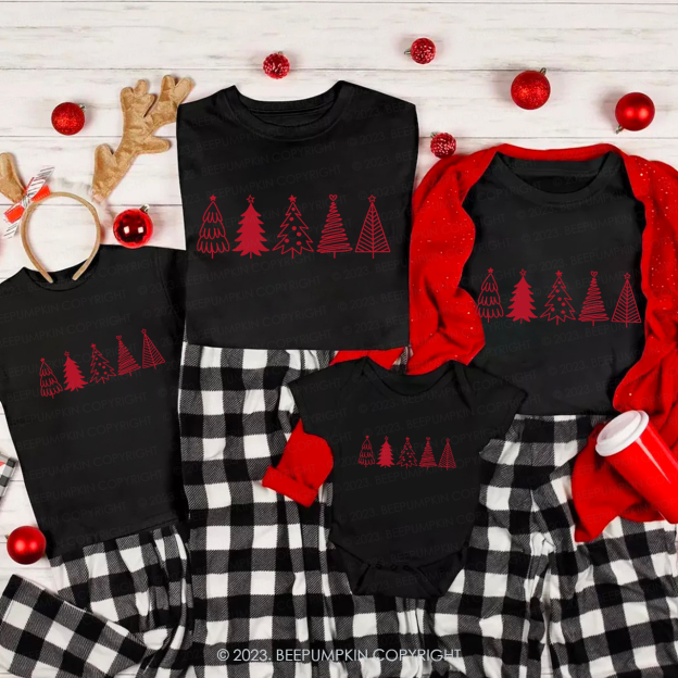Merry Christmas Tree With Family Matching Tees Beepumpkin