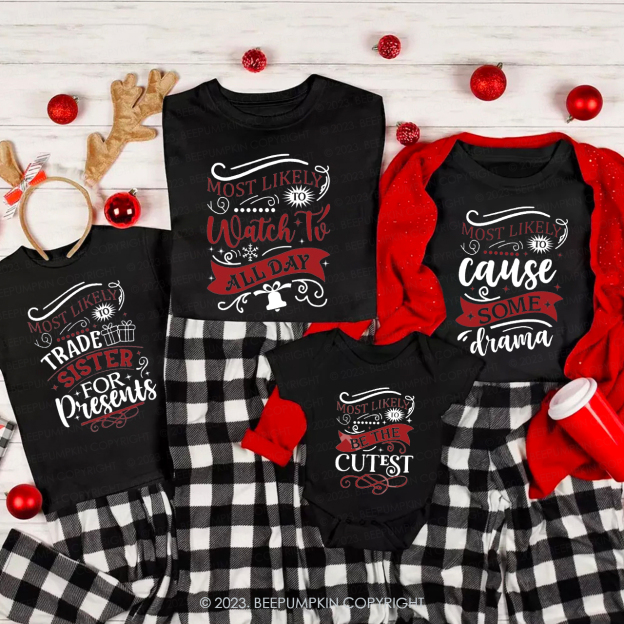 18 Quotes Most Likely ToFunny Family T-Shirts Beepumpkin