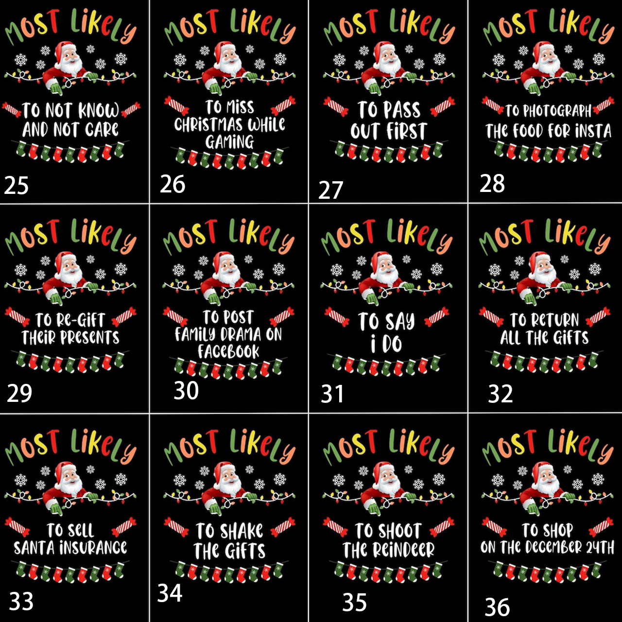 Customizable Holiday Apparel Most Likely To Family Matching Tees Beepumpkin