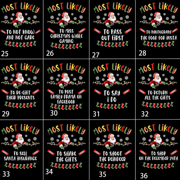 Customizable Holiday Apparel Most Likely To Family Matching Tees Beepumpkin