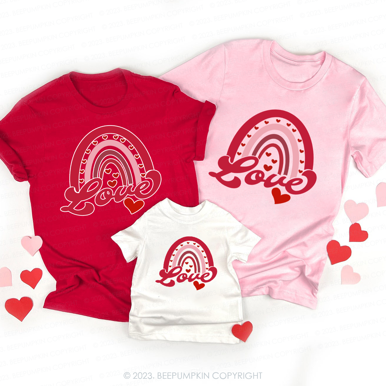 Rainbow&Love Valentine's Day Family Matching Shirts