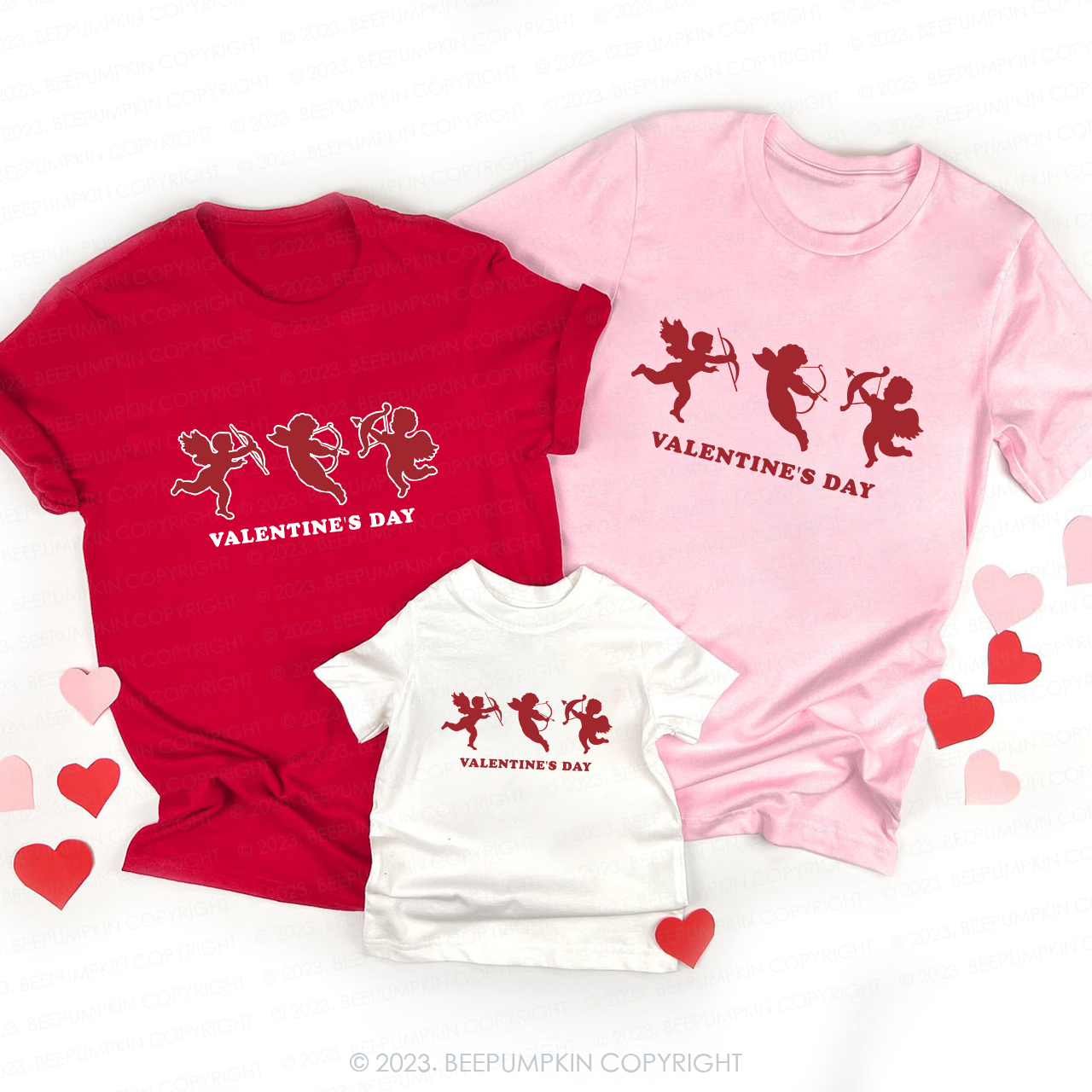Retro Cupid's Arrow Valentine's Day Family Matching Shirts