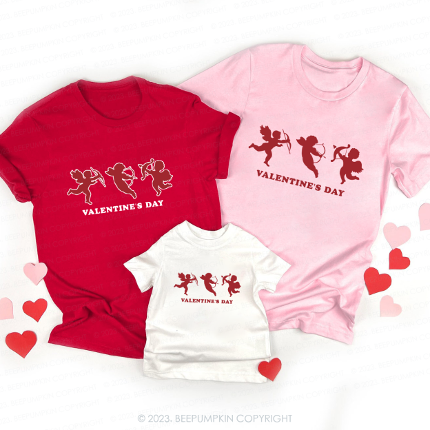 Retro Cupid's Arrow Valentine's Day Family Matching Shirts