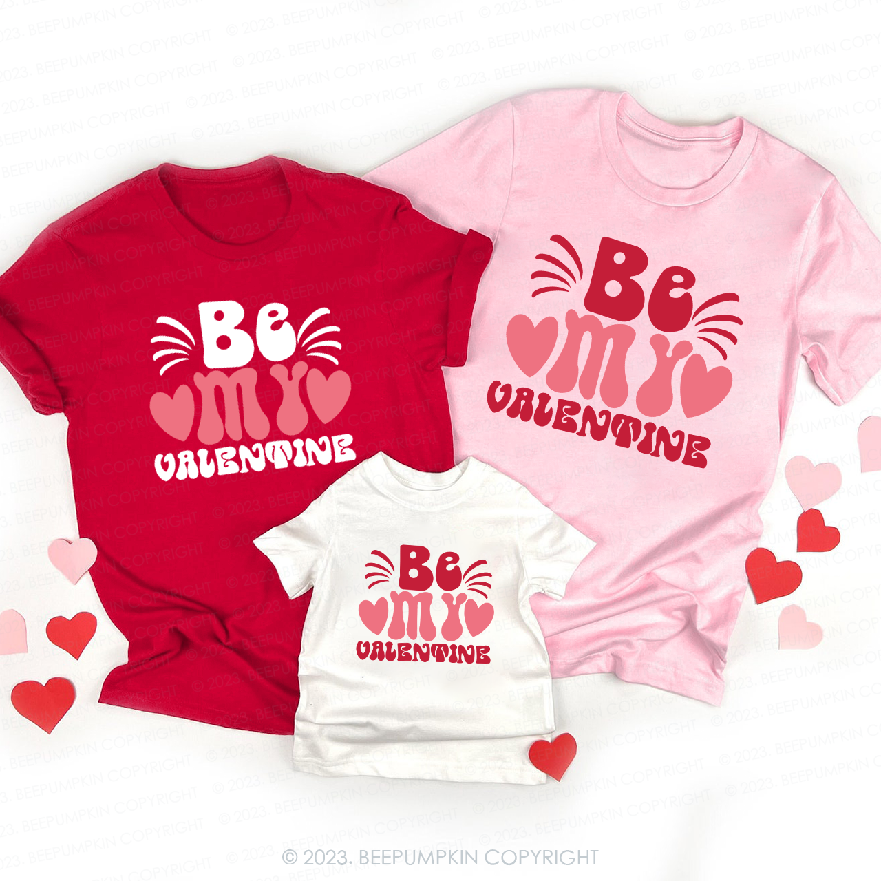 Vintage Be My Valentine Family Matching Shirts