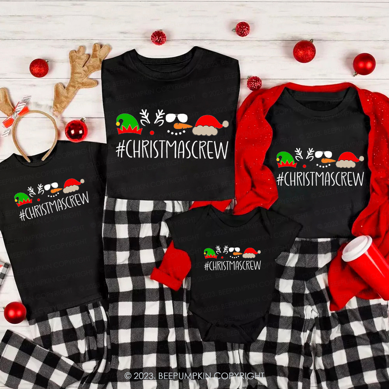 2023 Four Christmas Impressionists Family Matching Shirts
