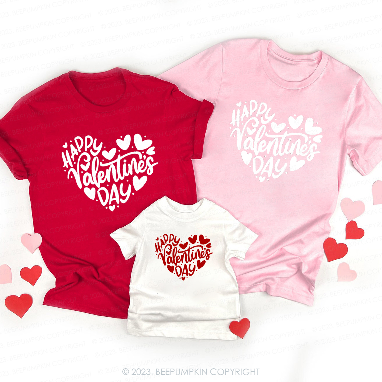 Happy Valentine Feeling Romantic Family Matching Shirts