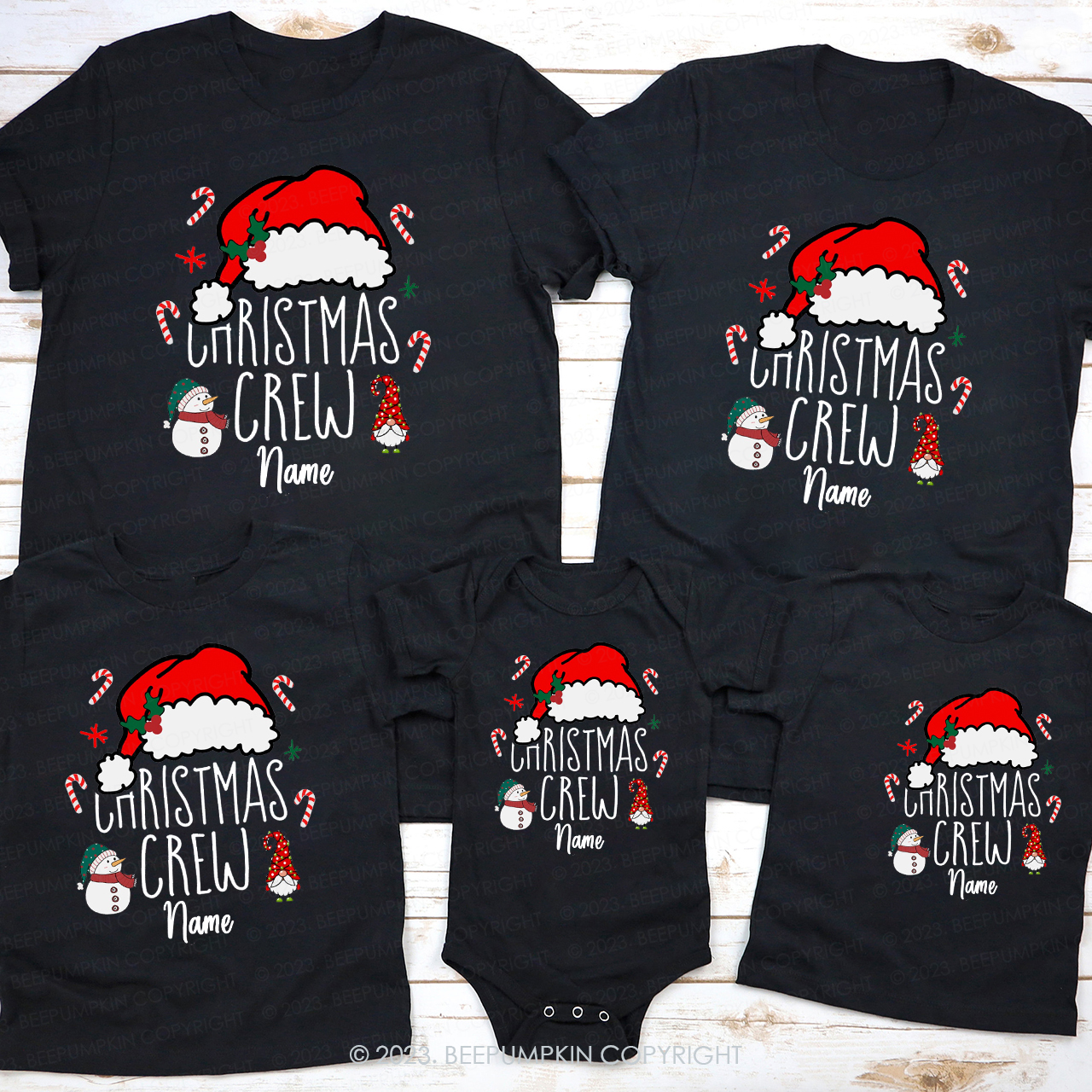 Personalized Christmas Crew Matching Family Christmas Shirts