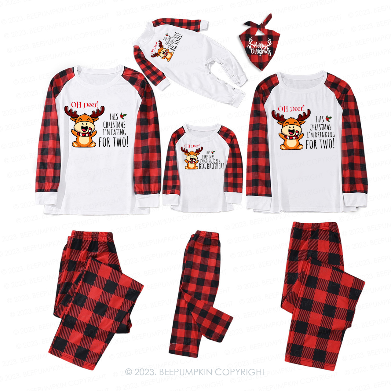 Christmas Pregnancy Group Family Reveal Party Matching Pajamas