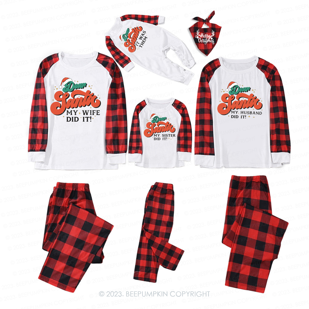 Cute Dear Santa Family Christmas Gift Matching Pajamas