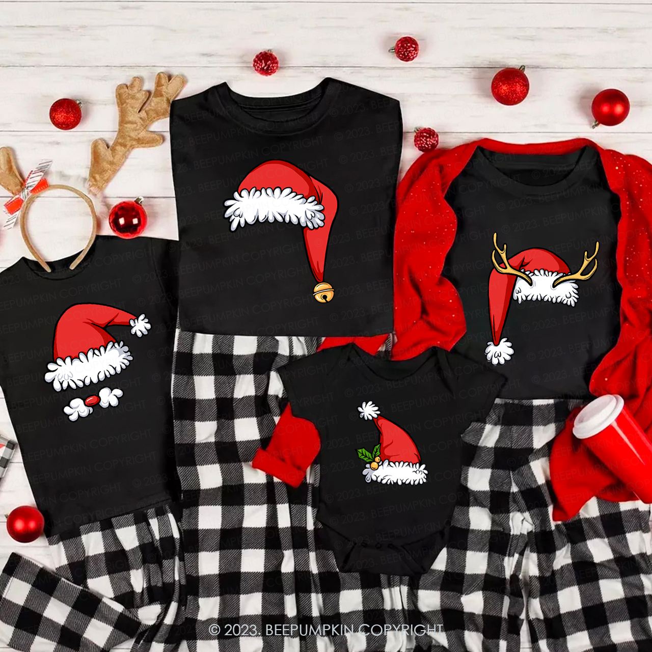 Four Kinds of Cute and Funny Christmas Hats Shirts