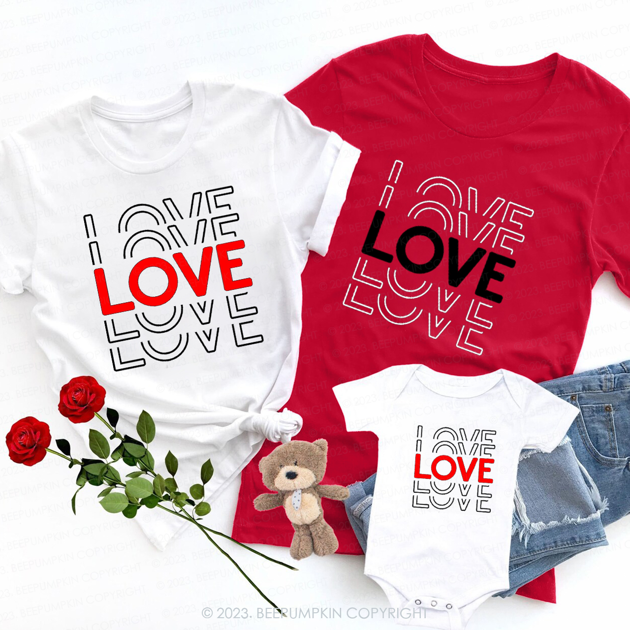 Valentine Love Cannot be Fully Expressed in Words Family Matching Shirts