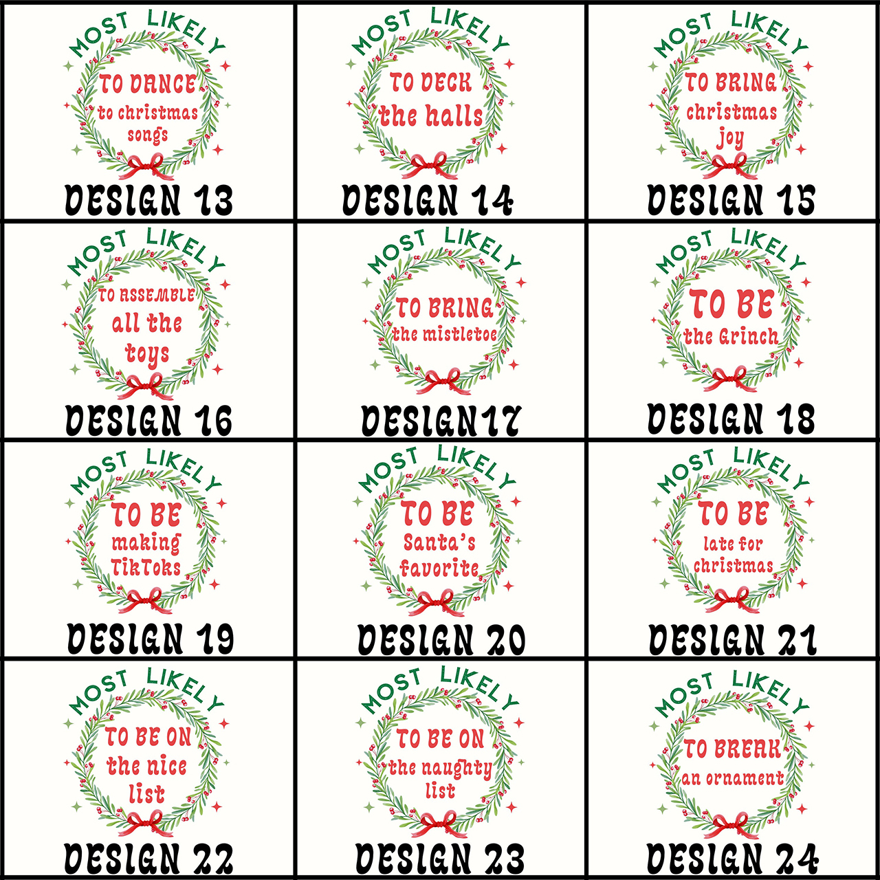 Custom Florals Design Most Likely To Christmas Shirts