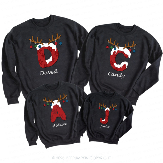 Monogrammed Family Christmas Gift Sweatshirts
