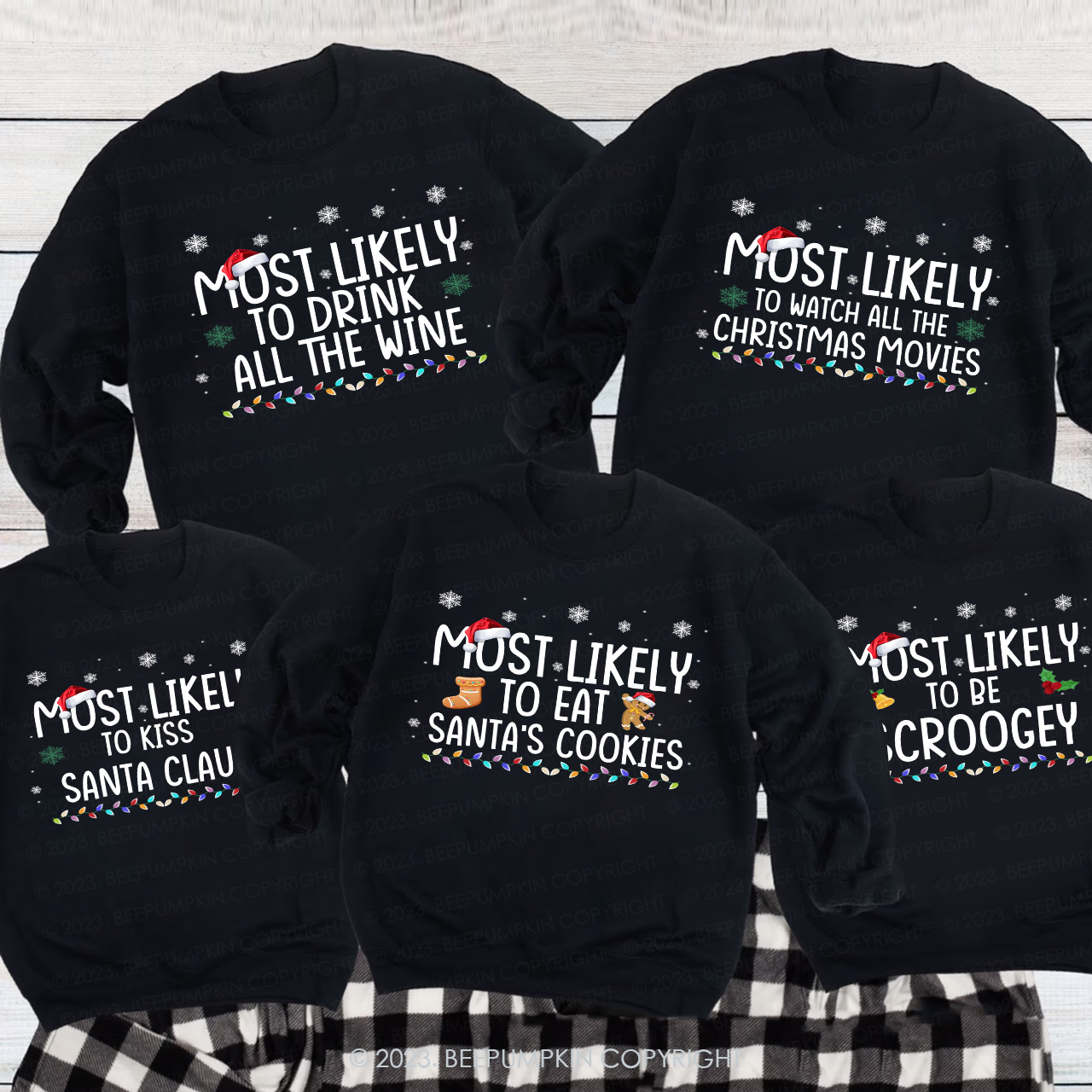Most Likely To Funny Christmas Pajama Sweatshirts For Family