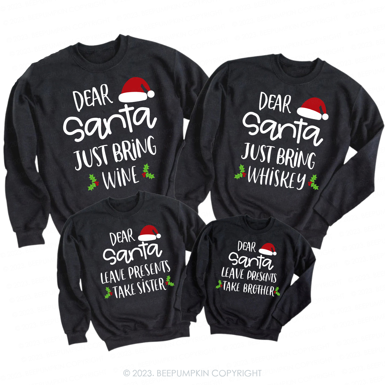 Personalized Dear Santa Matching Family Sweatshirts For Christmas Party