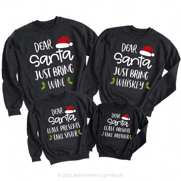 Personalized Dear Santa Matching Family Sweatshirts For Christmas Party