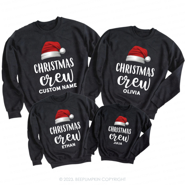 Custom Christmas Crew Santa Family Shirts Sweatshirts
