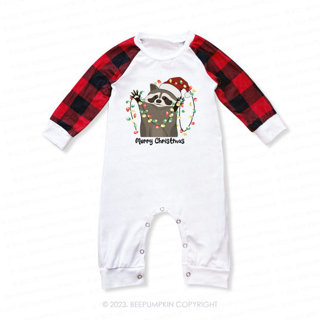 Christmas Raccoon Funny Animal  Happy Holidays Gift Matching Pajamas