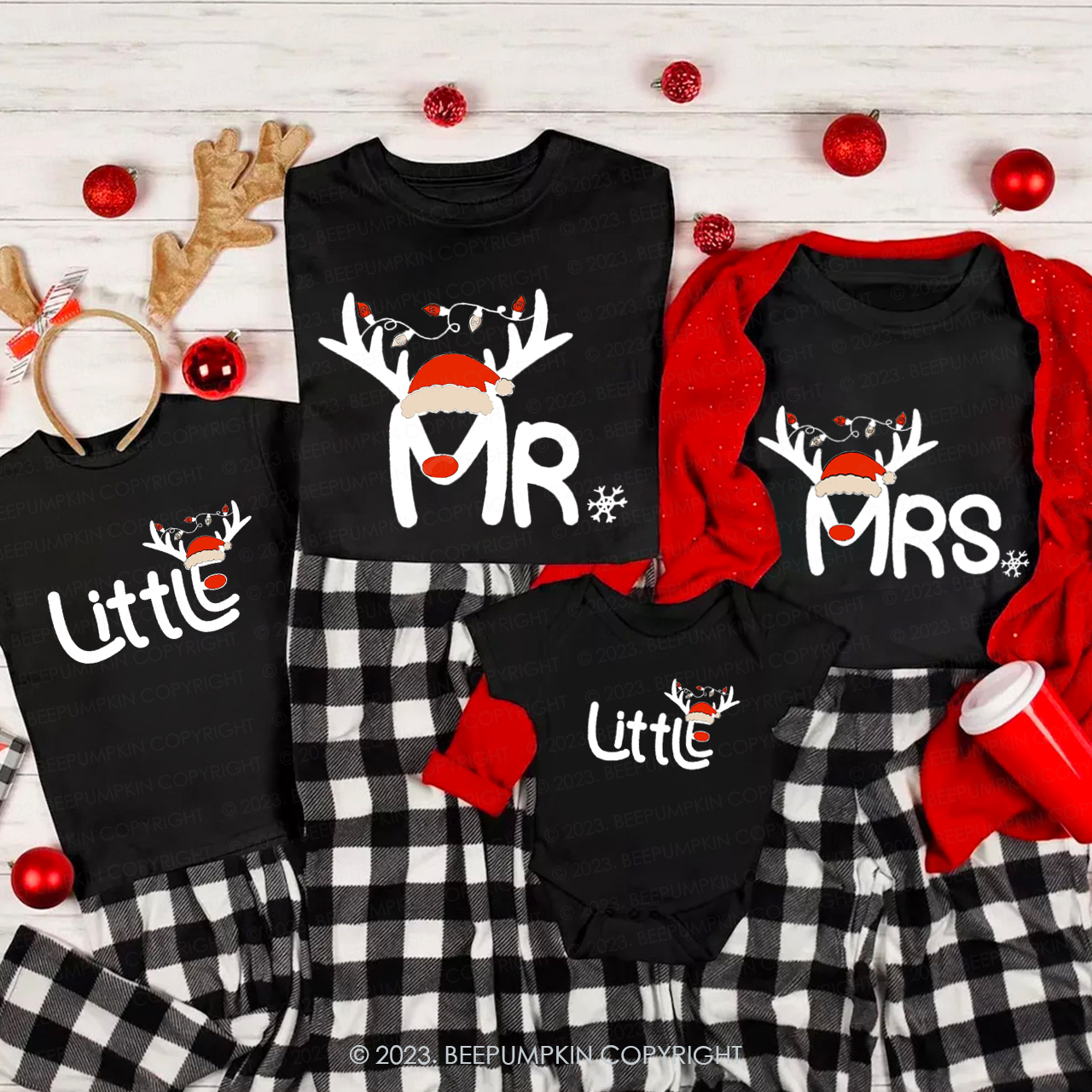 Mr and Mrs Little Christmas Family Matching Shirts